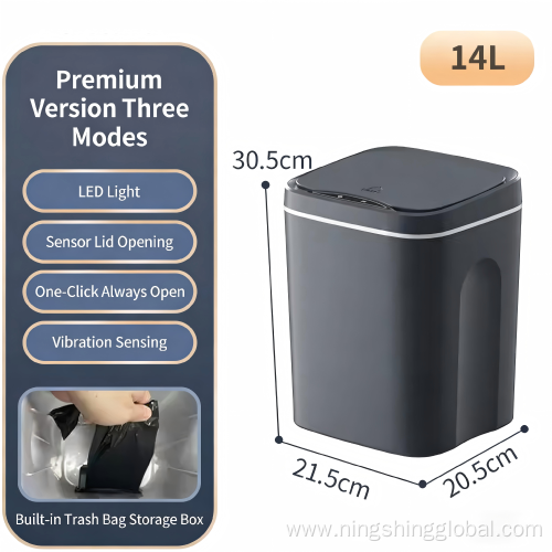 14L/16L Cross-Border Smart Sensor Plastic Trash Can